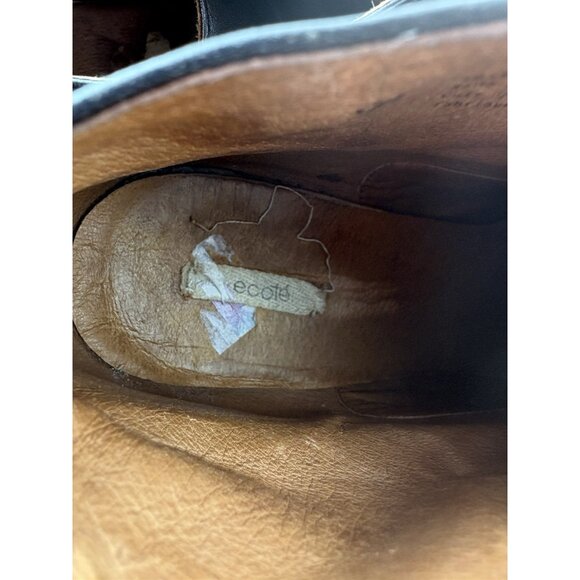 Ecote Platform Booties Womens 7 Black Leather Whimsigoth Grunge Witchy Wood Heel - Picture 13 of 13